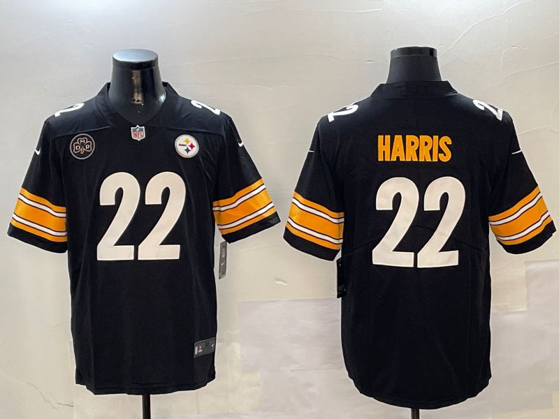 Men Pittsburgh Steelers #22 Harris Black Second generation 2024 Nike Limited NFL Jersey style 0104->pittsburgh steelers->NFL Jersey